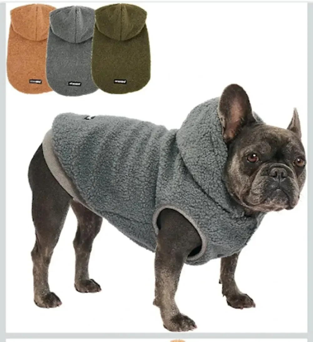 2XL Teddy Fleece Dog Hoodie Gray Warm Winter Pet Coat Jacket XXL New